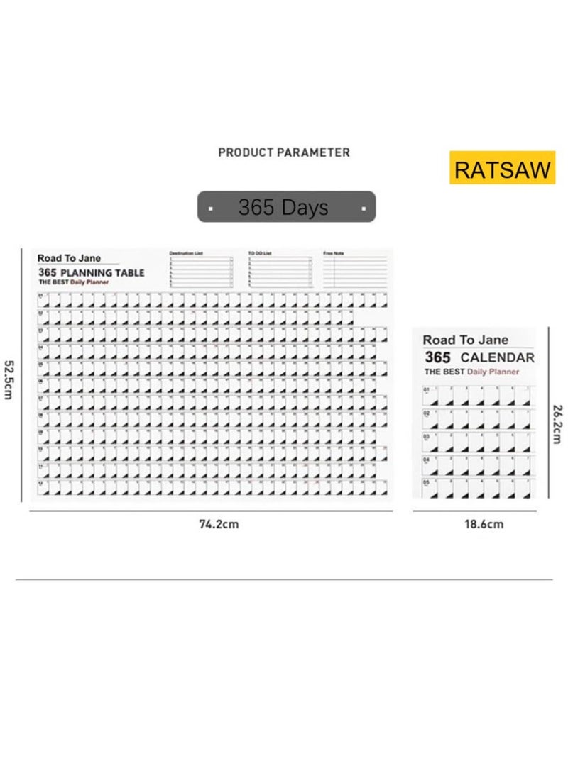 RATSAW 365 Days Calendar Planner Sheet Wall Calendar Yearly Daily Schedule Poster Calendar To Do List Annual Planner for Office Supplies - Image 4